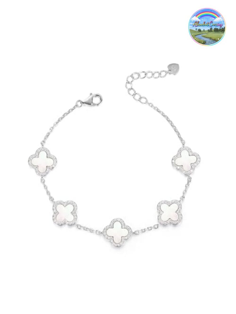 925 Sterling Silver Clover Charm Bracelet Women